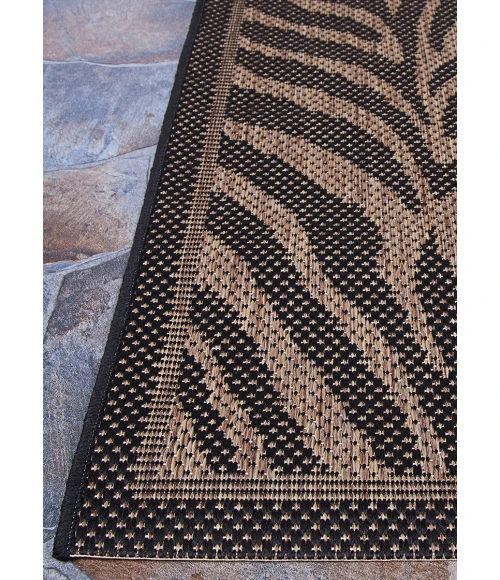 Couristan Recife Zebra 8' Runner Black/Cocoa Area Rug