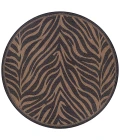 Couristan Recife Zebra 8' Runner Black/Cocoa Area Rug