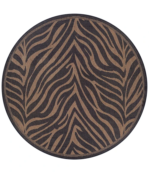 Couristan Recife Zebra 8' Runner Black/Cocoa Area Rug