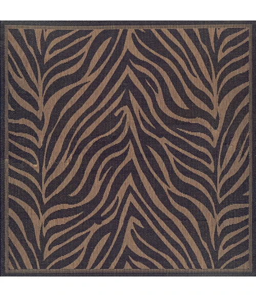 Couristan Recife Zebra 8' Runner Black/Cocoa Area Rug