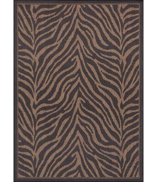 Couristan Recife Zebra 8' Runner Black/Cocoa Area Rug