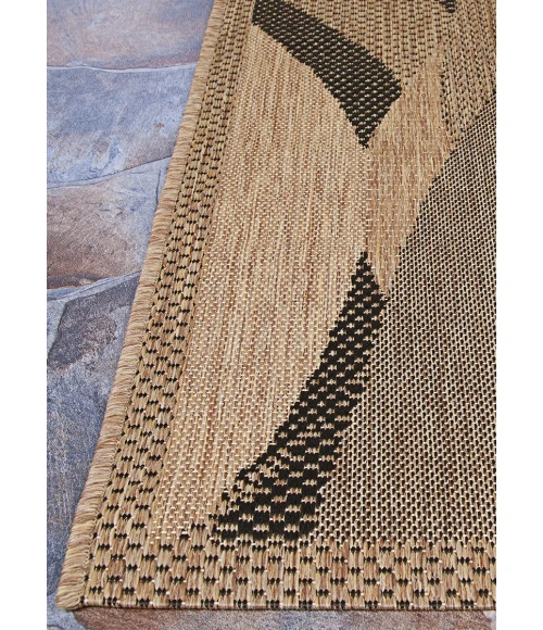 Couristan Recife Seagrass 2' x 4' Natural/Black Area Rug