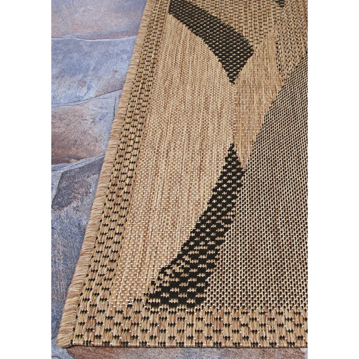 Couristan Recife Seagrass 2' x 4' Natural/Black Area Rug