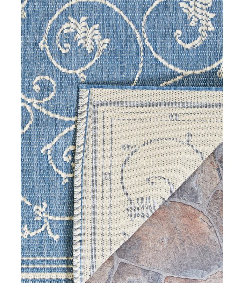 Couristan Recife Veranda Long Runner Champagne/Blue Area Rug