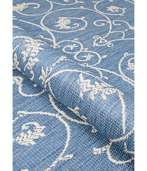 Couristan Recife Veranda Long Runner Champagne/Blue Area Rug