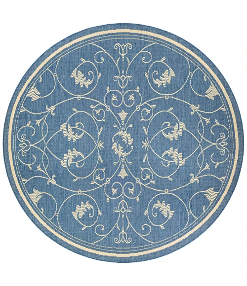 Couristan Recife Veranda Long Runner Champagne/Blue Area Rug