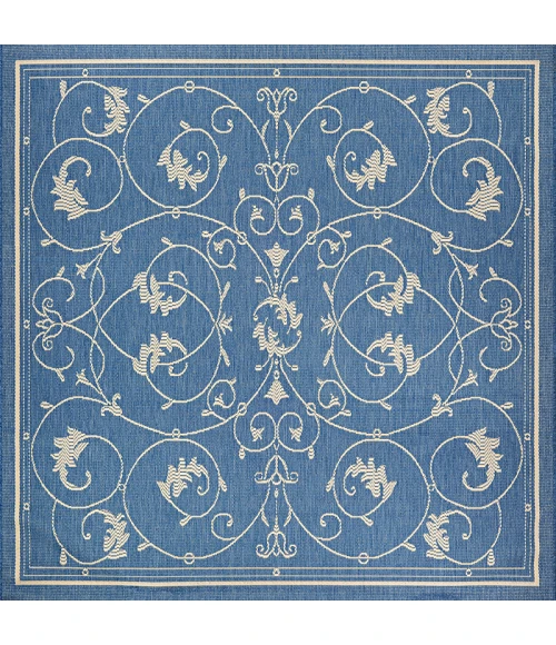 Couristan Recife Veranda Long Runner Champagne/Blue Area Rug