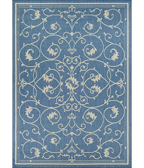 Couristan Recife Veranda Long Runner Champagne/Blue Area Rug