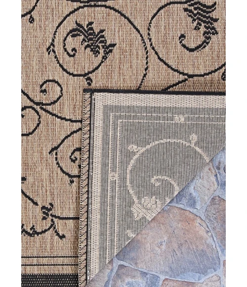 Couristan RECIFE COCOA/BLACK R583_2500 5ft.3in. x 7ft.6in. Rect. Rug