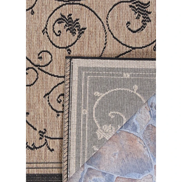 Couristan RECIFE COCOA/BLACK R583_2500 5ft.3in. x 7ft.6in. Rect. Rug