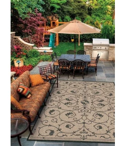 Couristan RECIFE COCOA/BLACK R583_2500 5ft.3in. x 7ft.6in. Rect. Rug