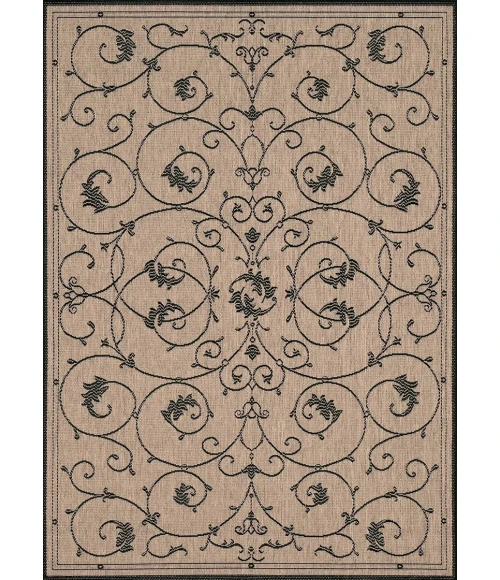 Couristan RECIFE COCOA/BLACK R583_2500 5ft.3in. x 7ft.6in. Rect. Rug