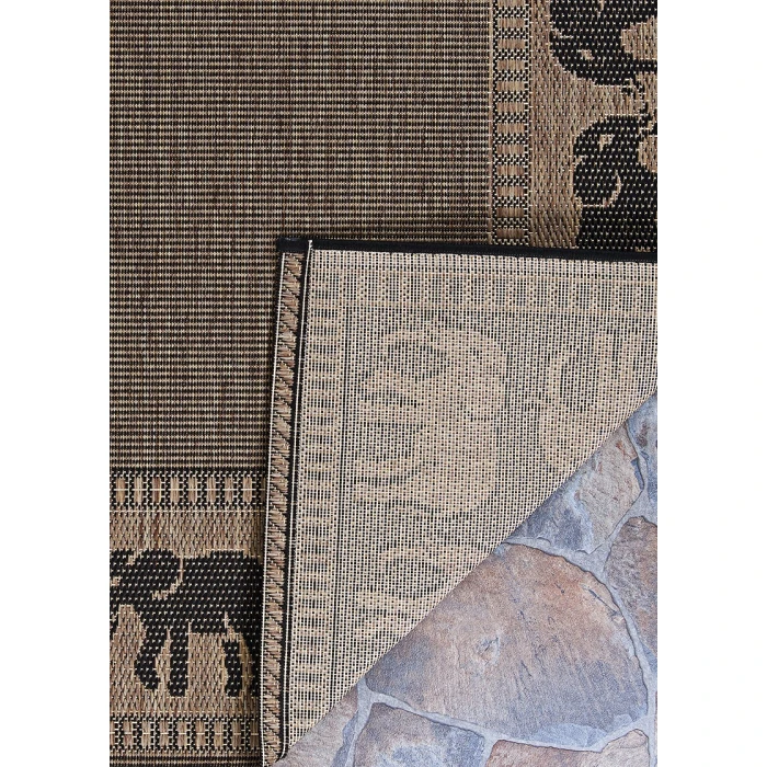 Couristan Recife Elephant 6' x 9' Cocoa/Black Area Rug