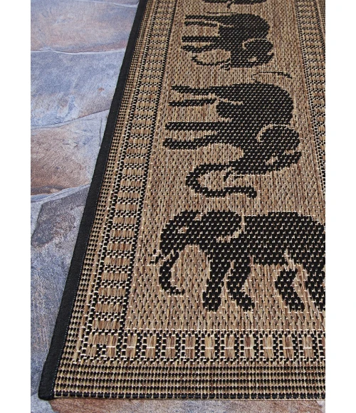 Couristan Recife Elephant 6' x 9' Cocoa/Black Area Rug