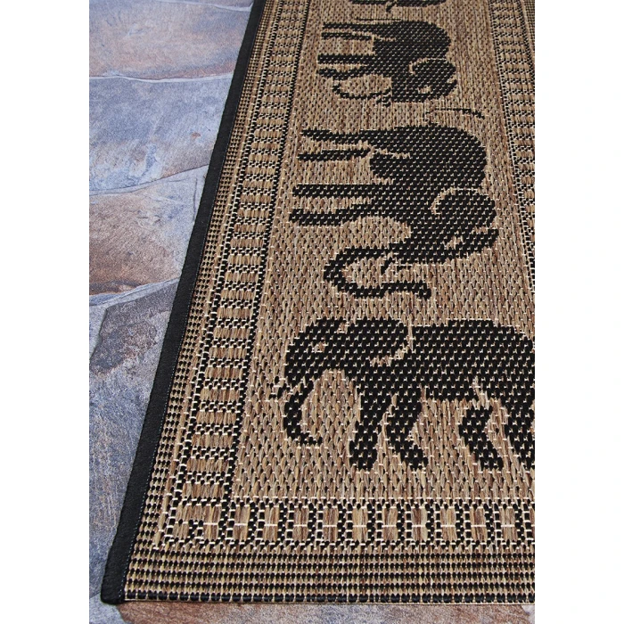 Couristan Recife Elephant 6' x 9' Cocoa/Black Area Rug
