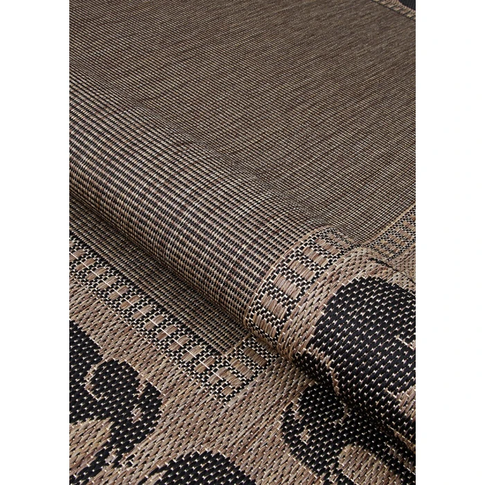 Couristan Recife Elephant 6' x 9' Cocoa/Black Area Rug