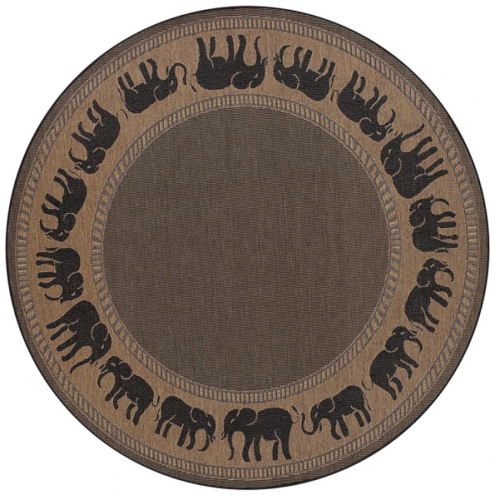 Couristan Recife Elephant 6' x 9' Cocoa/Black Area Rug