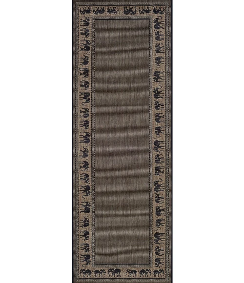 Couristan Recife Elephant 6' x 9' Cocoa/Black Area Rug