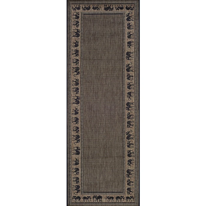 Couristan Recife Elephant 6' x 9' Cocoa/Black Area Rug