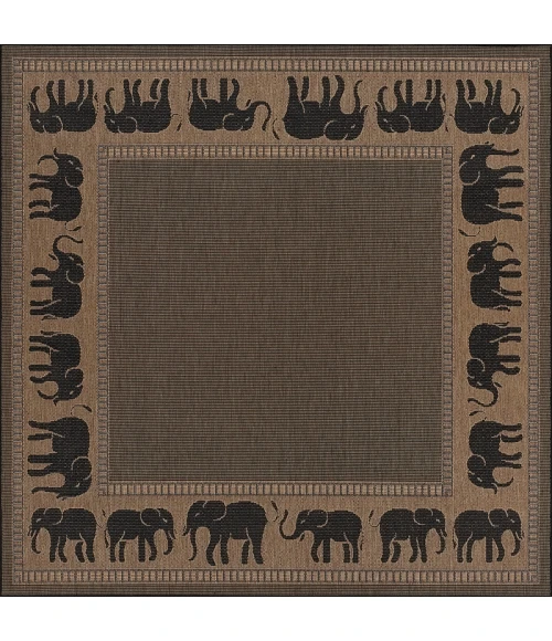 Couristan Recife Elephant 6' x 9' Cocoa/Black Area Rug