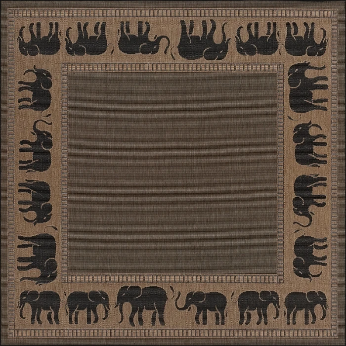 Couristan Recife Elephant 6' x 9' Cocoa/Black Area Rug