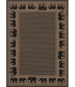Couristan Recife Elephant Cocoa/Black Area Rug 5 ft. 10 in. X 9 ft. 2 in. Rectangle