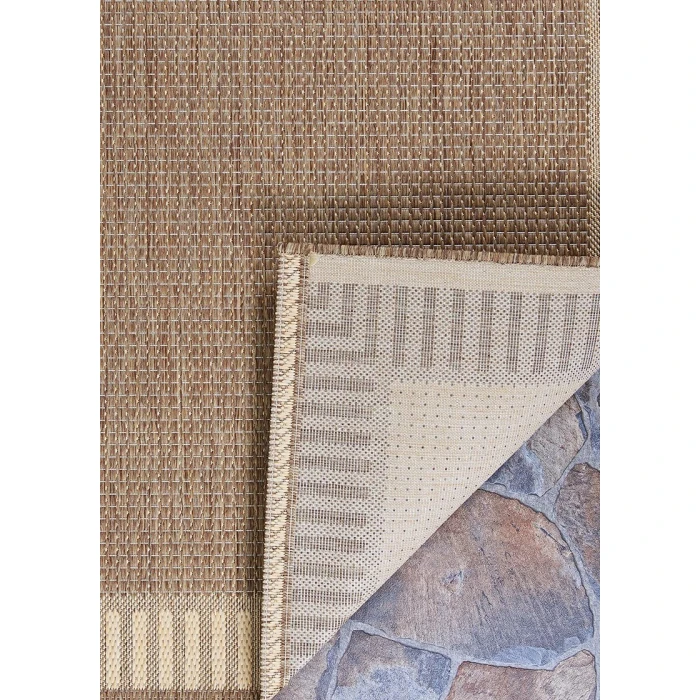 Couristan Recife Wicker Stitch 8' Runner Cocoa/Natural Area Rug