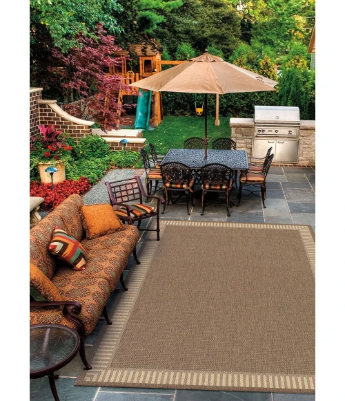 Couristan Recife Wicker Stitch 8' Runner Cocoa/Natural Area Rug