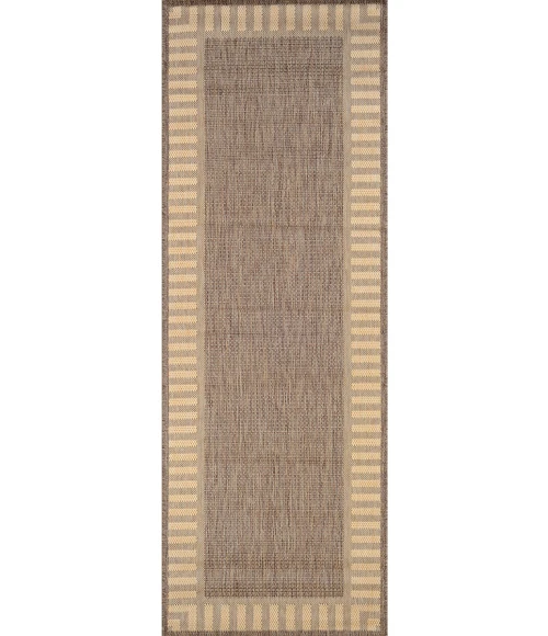 Couristan Recife Wicker Stitch 8' Runner Cocoa/Natural Area Rug