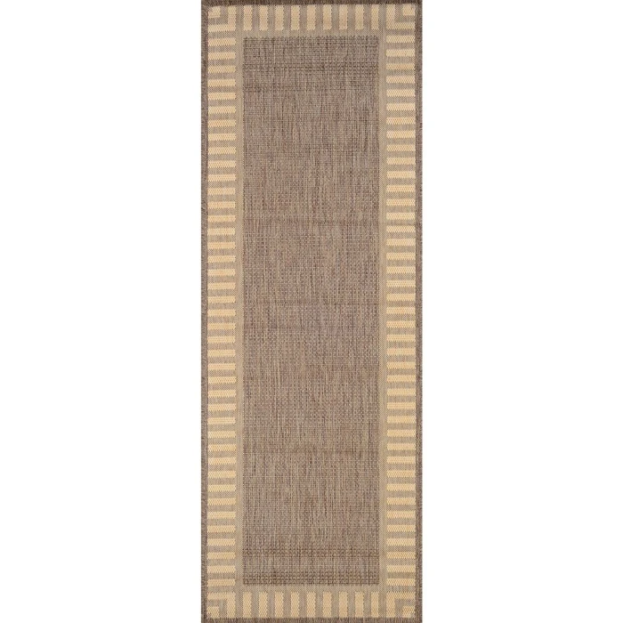 Couristan Recife Wicker Stitch 8' Runner Cocoa/Natural Area Rug