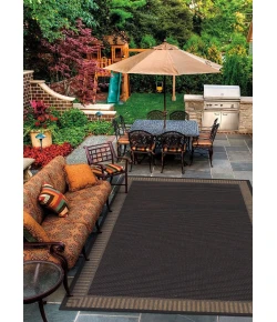 Couristan RECIFE BLACK/COCOA R681_2000 8ft.6in. x 13ft. Rect. Rug