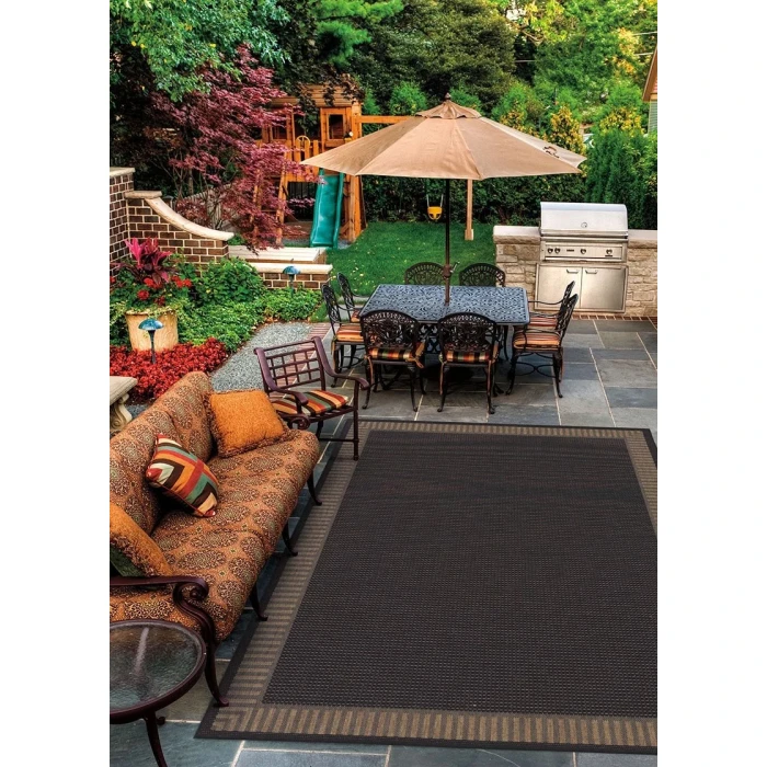 Couristan RECIFE BLACK/COCOA R681_2000 5ft.3in. x 7ft.6in. Rect. Rug