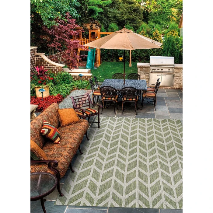 Couristan Recife Garden Key Long Runner Sage/Champagne Area Rug