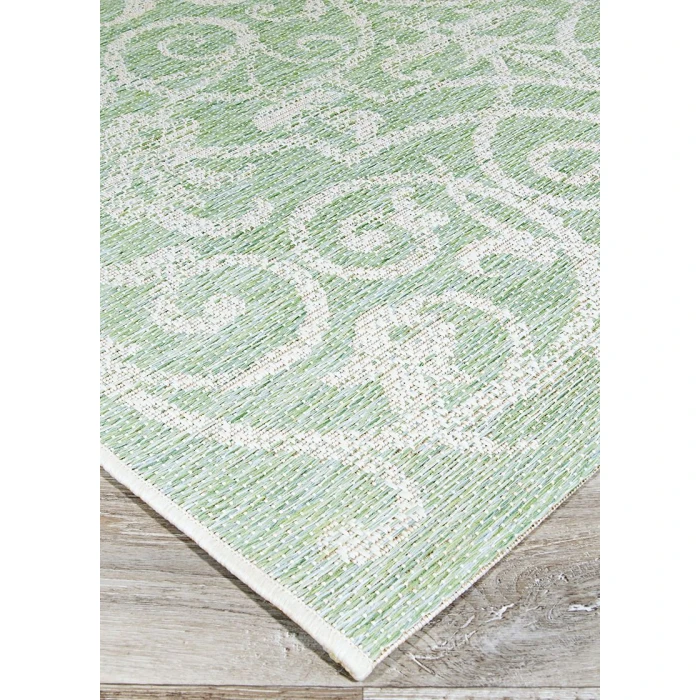 Couristan Monaco Summer Quay 8' Runner Ivory/Light Green Area Rug