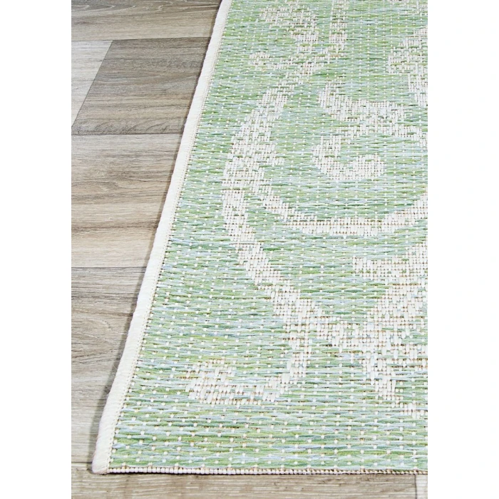 Couristan Monaco Summer Quay 8' Runner Ivory/Light Green Area Rug