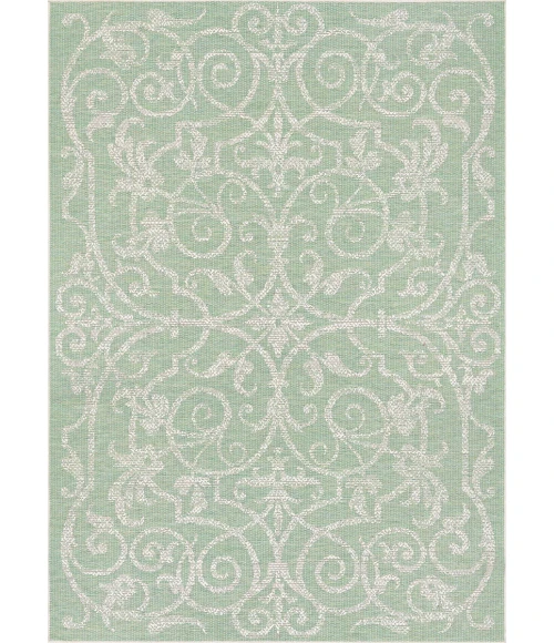 Couristan Monaco Summer Quay Long Runner Ivory/Light Green Area Rug