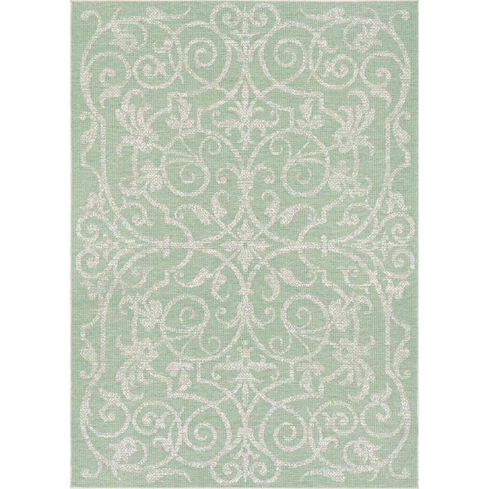Couristan Monaco Summer Quay 8' Runner Ivory/Light Green Area Rug