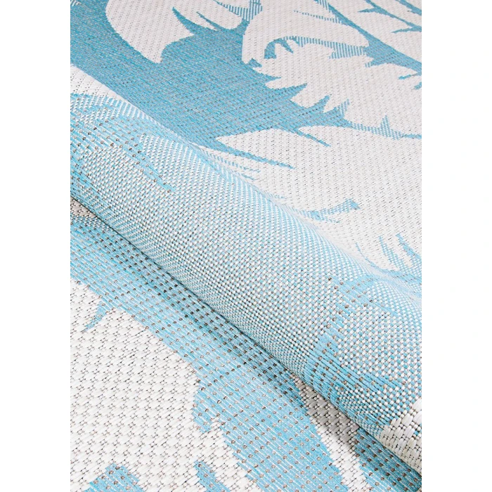Couristan Monaco Coastal Floral 6' x 9' Ivory/Turquoise Area Rug