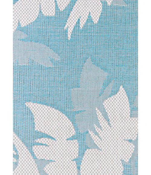 Couristan Monaco Coastal Floral 2' x 4' Ivory/Turquoise Area Rug
