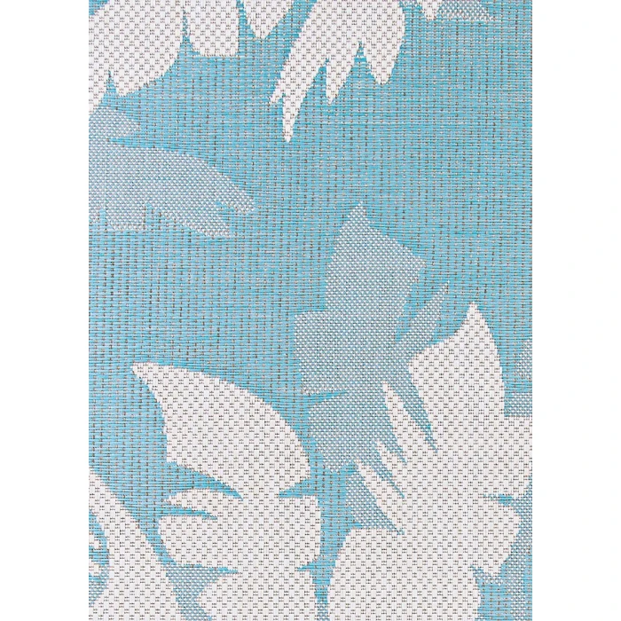 Couristan Monaco Coastal Floral 6' x 9' Ivory/Turquoise Area Rug