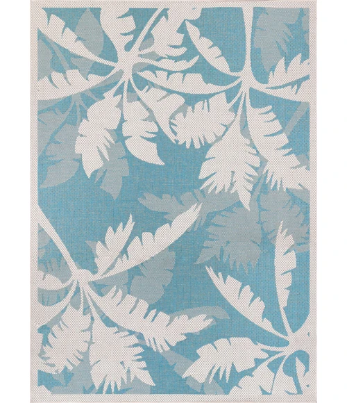 Couristan Monaco Coastal Floral 2' x 4' Ivory/Turquoise Area Rug