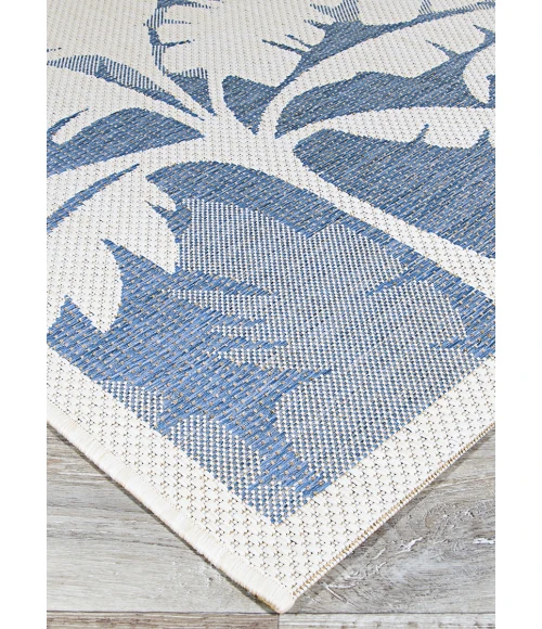 Couristan Monaco Coastal Floral 4' x 6' Ivory/Sapphire Area Rug