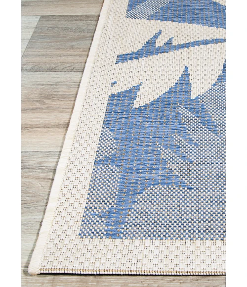 Couristan Monaco Coastal Floral 4' x 6' Ivory/Sapphire Area Rug