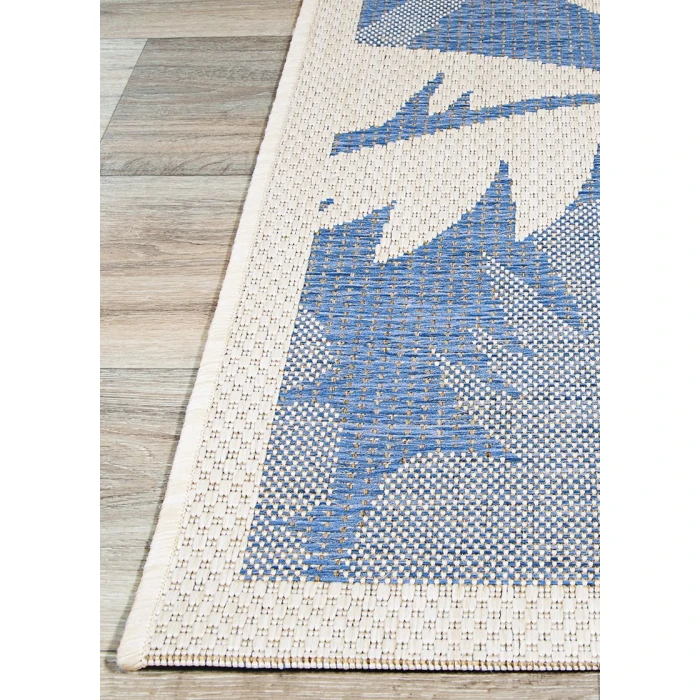 Couristan Monaco Coastal Floral 5' x 8' Ivory/Sapphire Area Rug