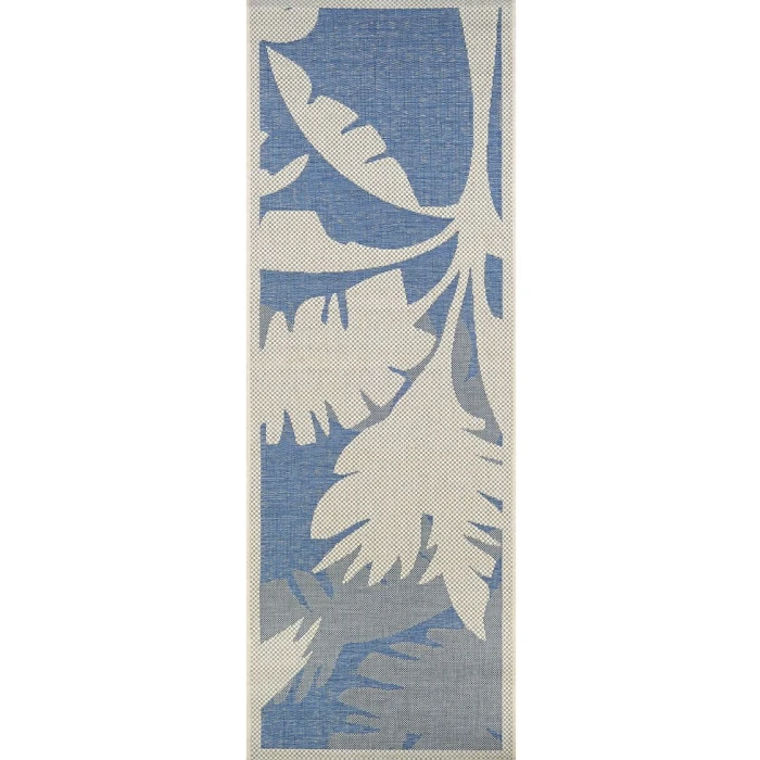 Couristan Monaco Coastal Floral 5' x 8' Ivory/Sapphire Area Rug