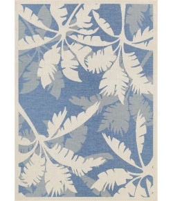 Couristan Monaco Coastal Flora Ivory/Sapphire Area Rug 3 ft. 9 in. X 5 ft. 5 in. Rectangle