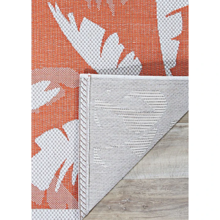 Couristan Monaco Coastal Floral Long Runner Ivory/Orange Area Rug