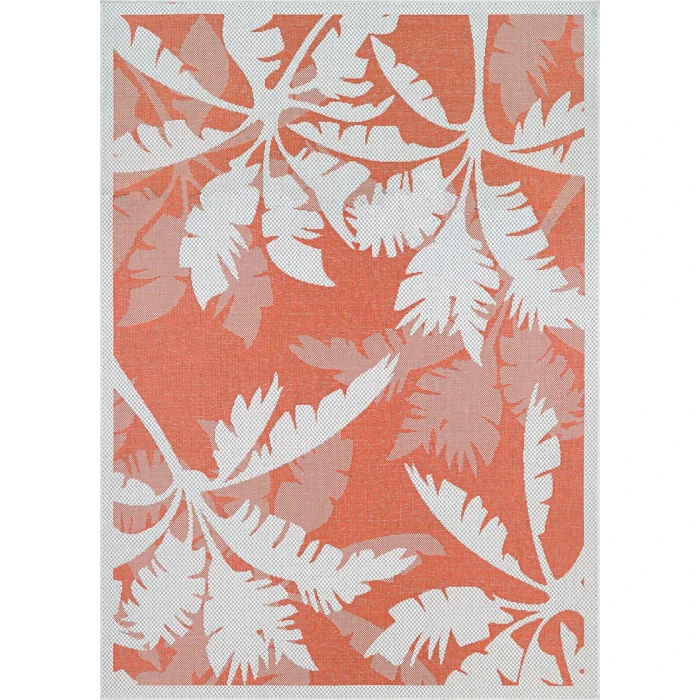 Couristan Monaco Coastal Floral Long Runner Ivory/Orange Area Rug