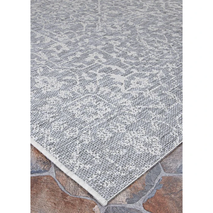 Couristan Monte Carlo Palmette 5' x 8' Grey/Ivory Area Rug