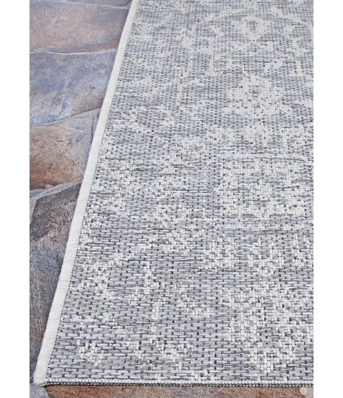 Couristan Monte Carlo Palmette 8' Runner Grey/Ivory Area Rug